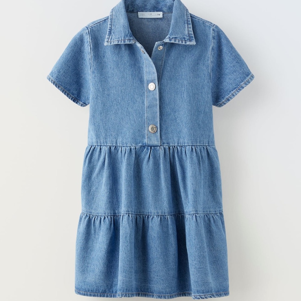 Zara tiered denim dress